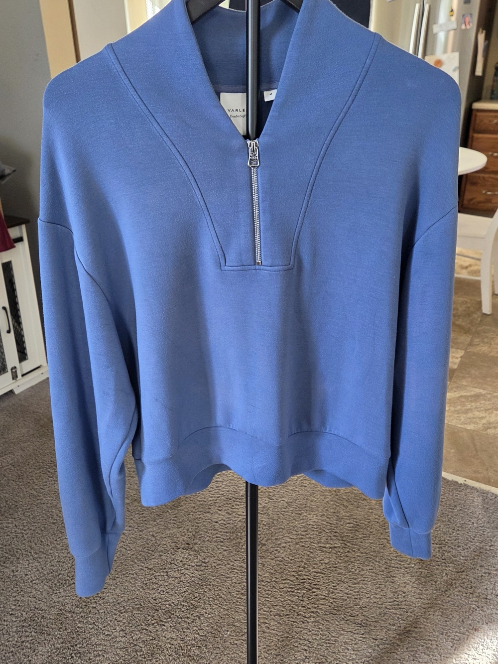 Varley Davidson DoubleSoft Half Zip Sweatshirt Blue Size M